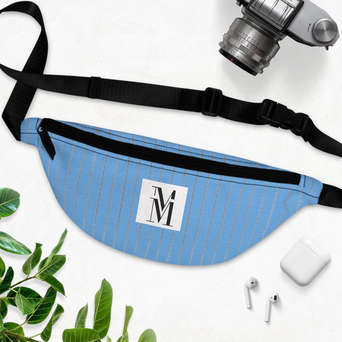 Mss Mia Light Blue w/ Pinstripe Fanny Pack