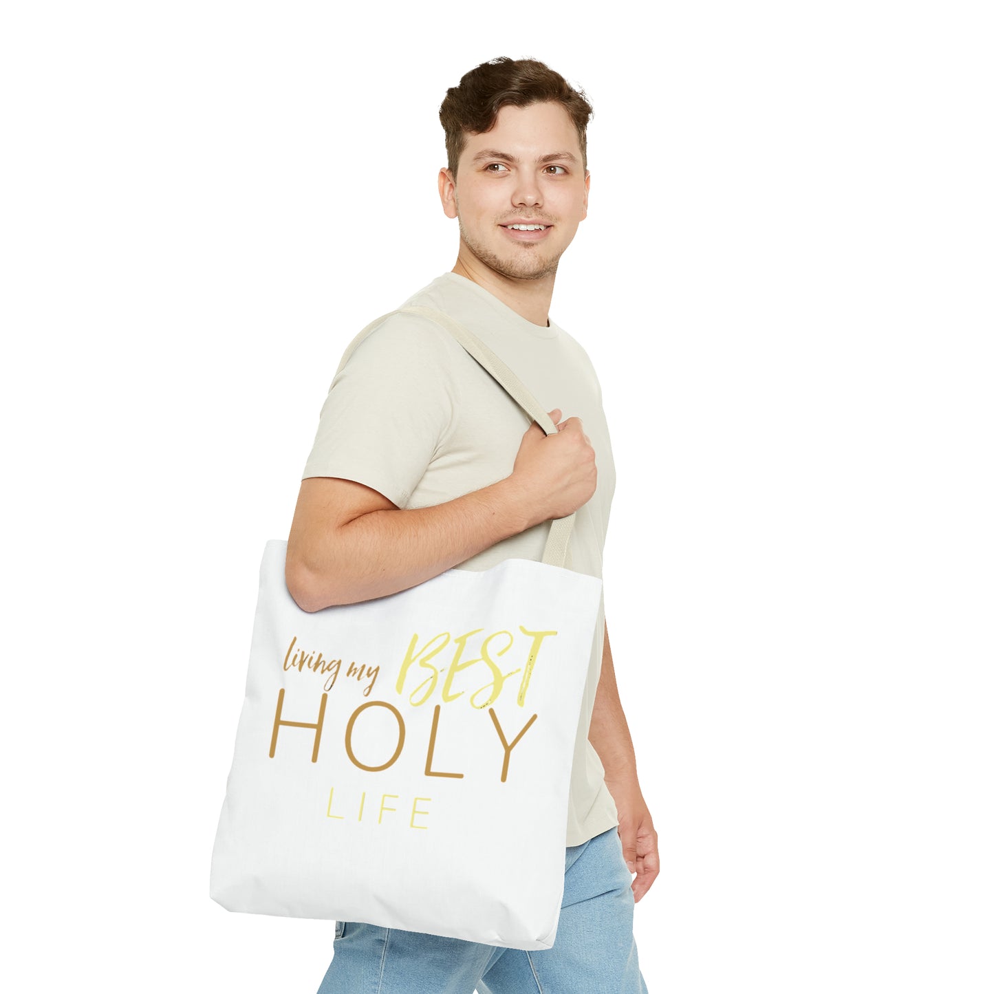 Collection A: “HOLYlife” White Tote Bag