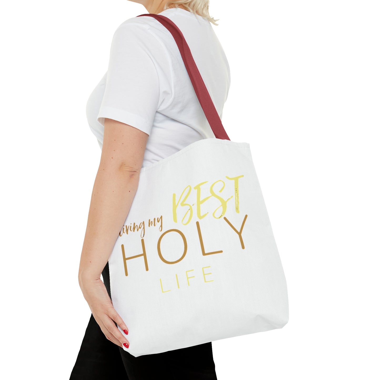 Collection A: “HOLYlife” White Tote Bag