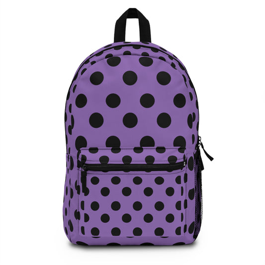 Mss Mia Purple W/Black Polka Backpack