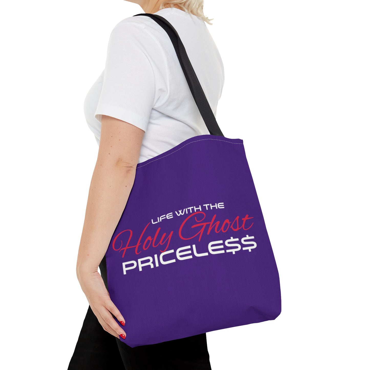 Collection A “Holy Ghost PRICELESS” Purple Tote Bag