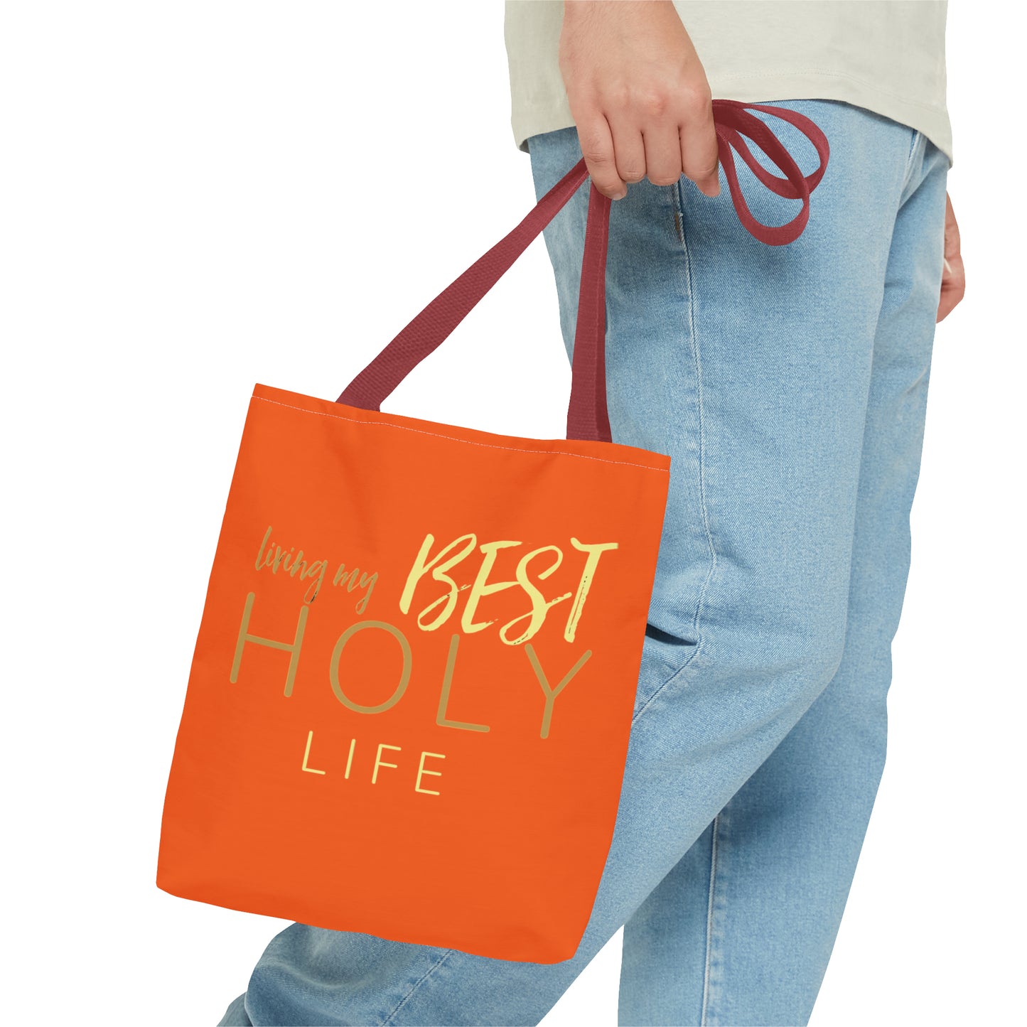 Collection A: “HOLYlife” Orange Tote Bag