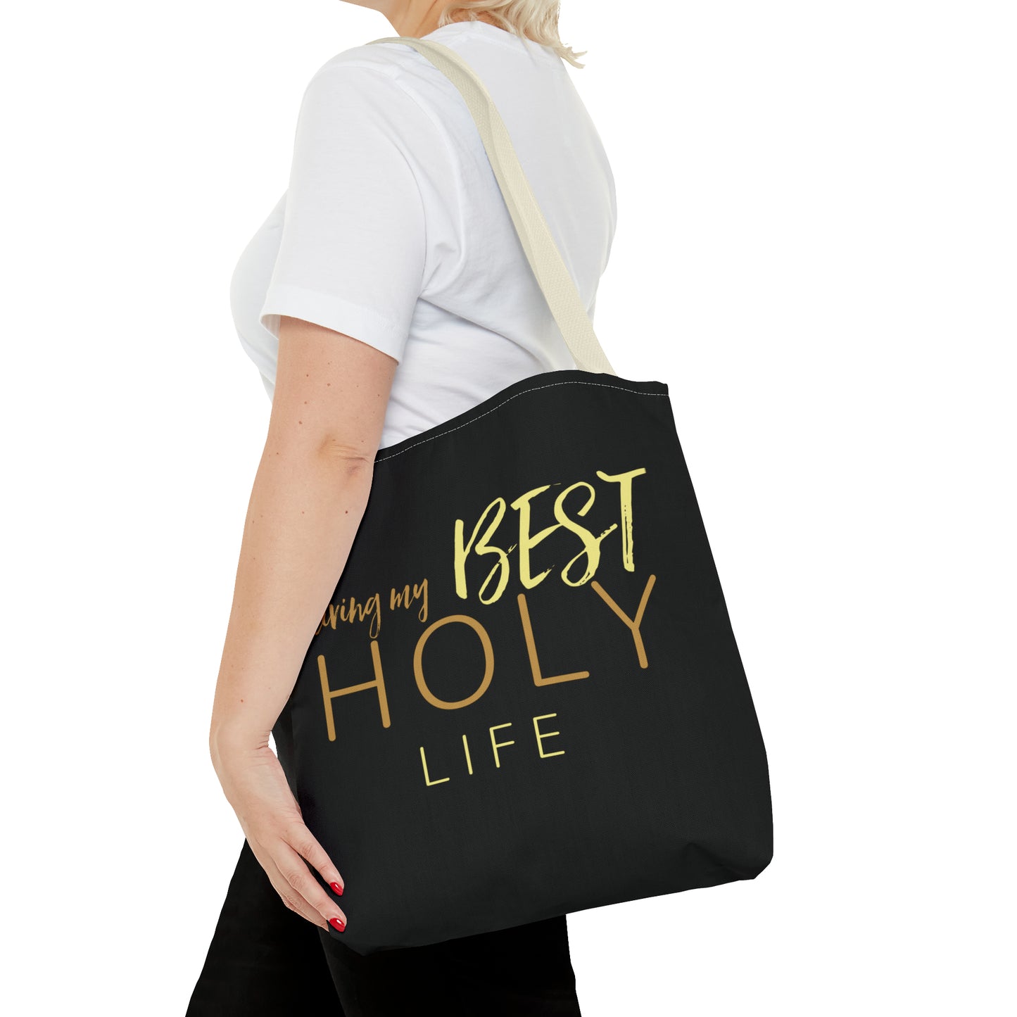 Collection A: “HOLYlife” Black Tote Bag