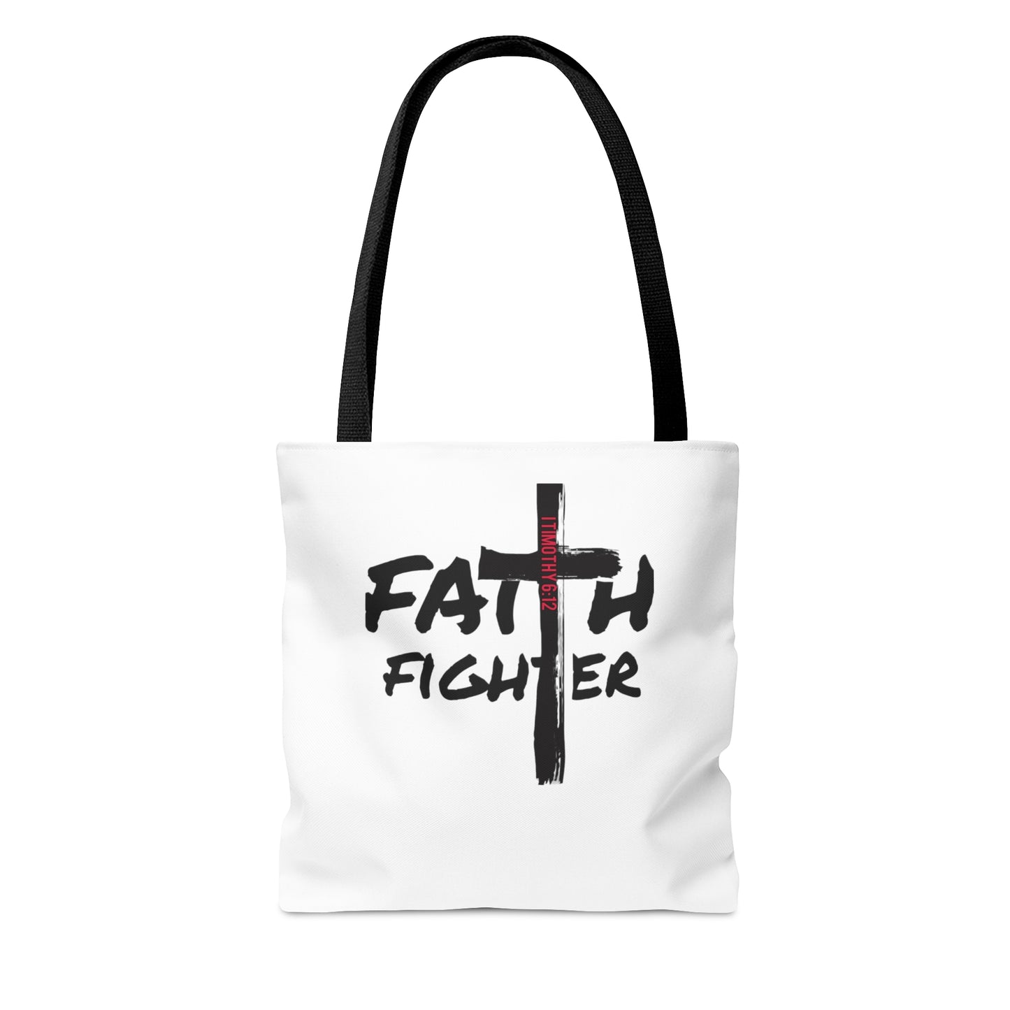 Collection A: “Faith Fighter” White Tote Bag