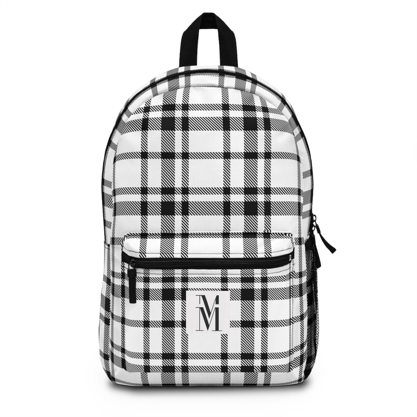 Mss Mia White/Black Plaid Backpack