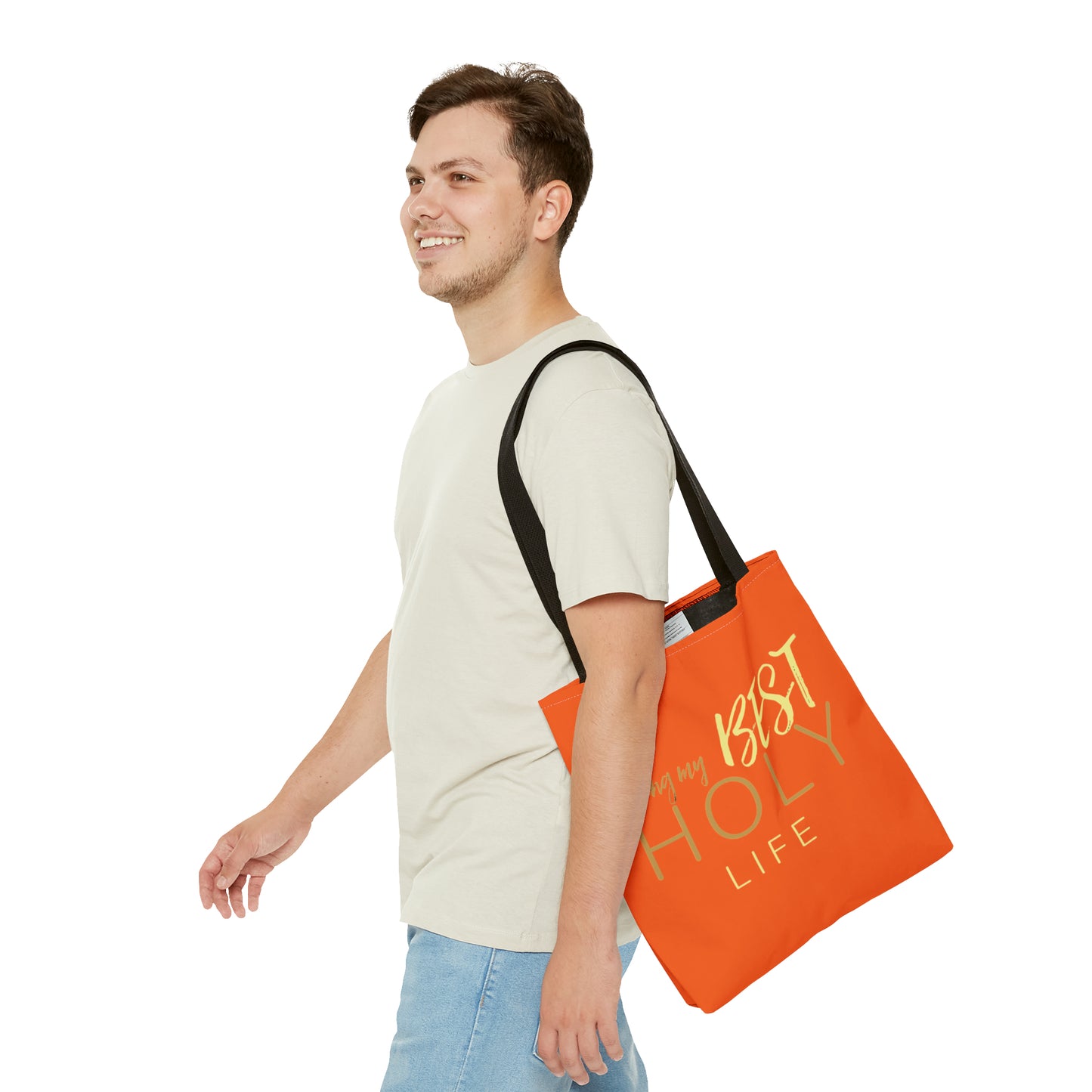 Collection A: “HOLYlife” Orange Tote Bag