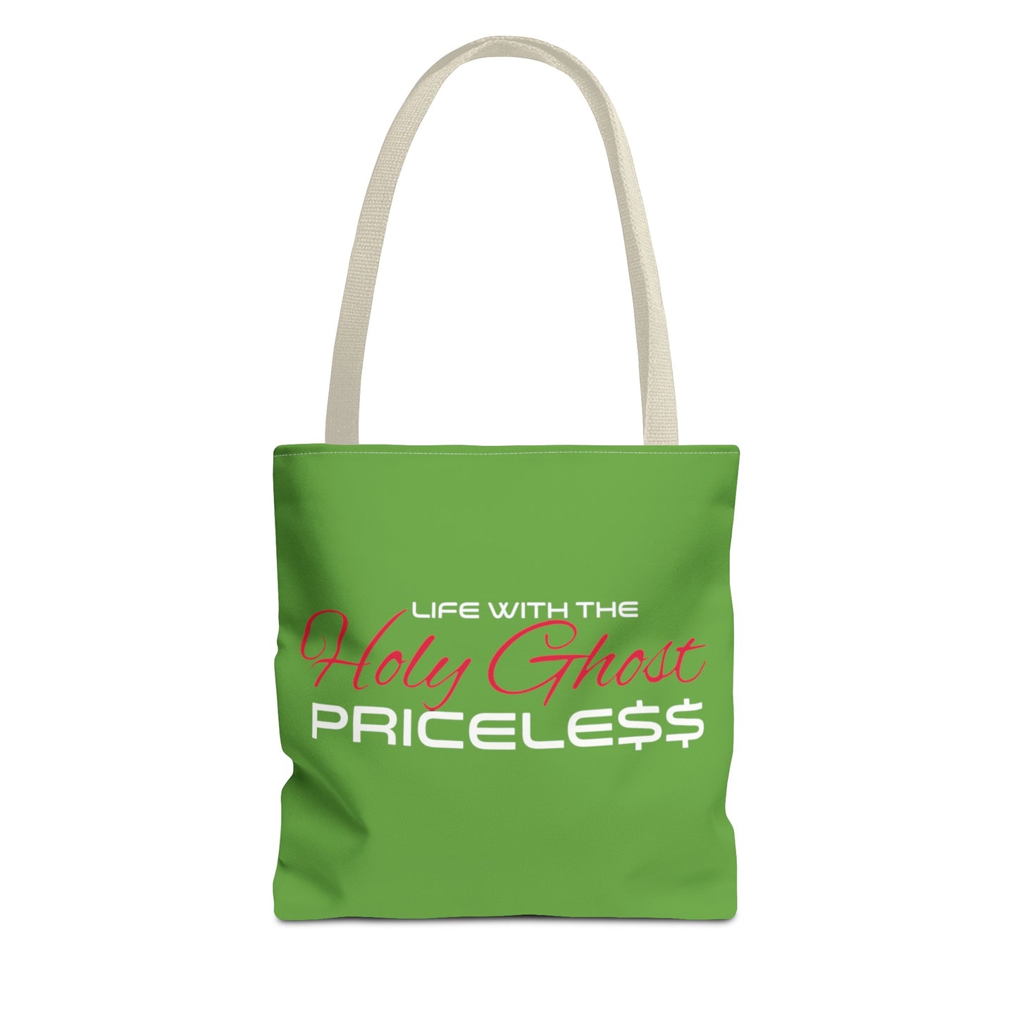 Collection A “Holy Ghost PRICELESS “ Green Tote Bag