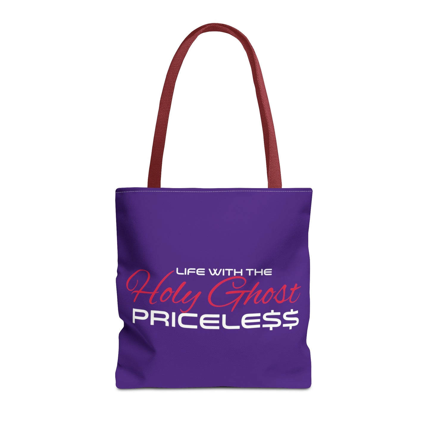 Collection A “Holy Ghost PRICELESS” Purple Tote Bag