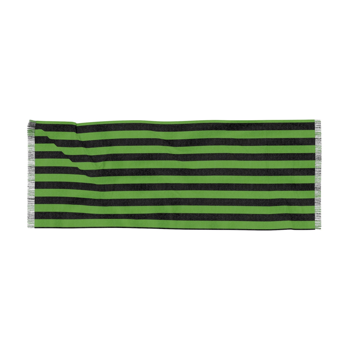 MssMia  Light Green w/ Black Stripe Light Scarf