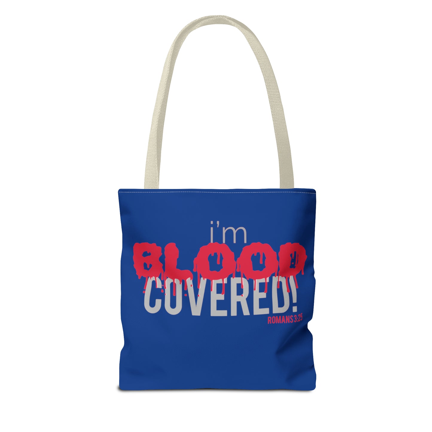 Collection B: “BLOOD Covered” Blue Tote Bag