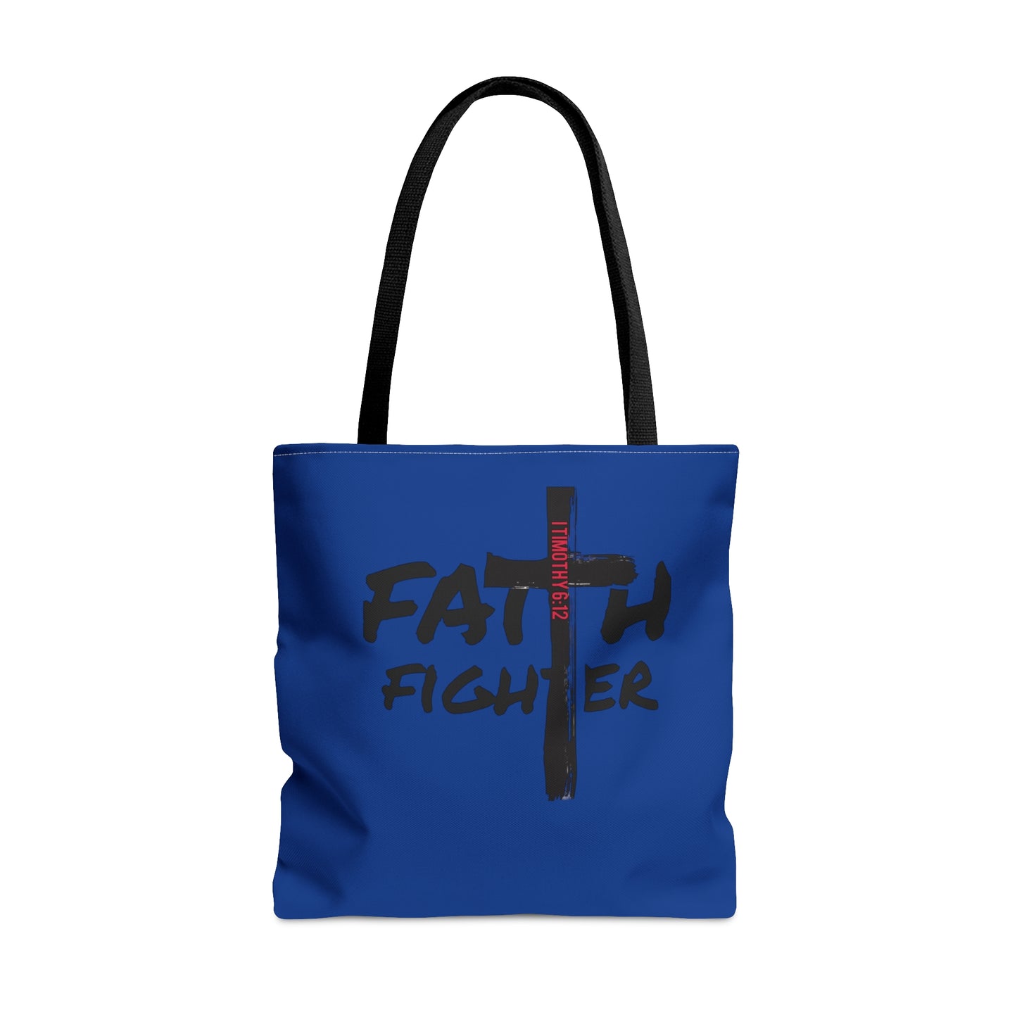 Collection A: “Faith Fighter” Dark Blue Tote Bag