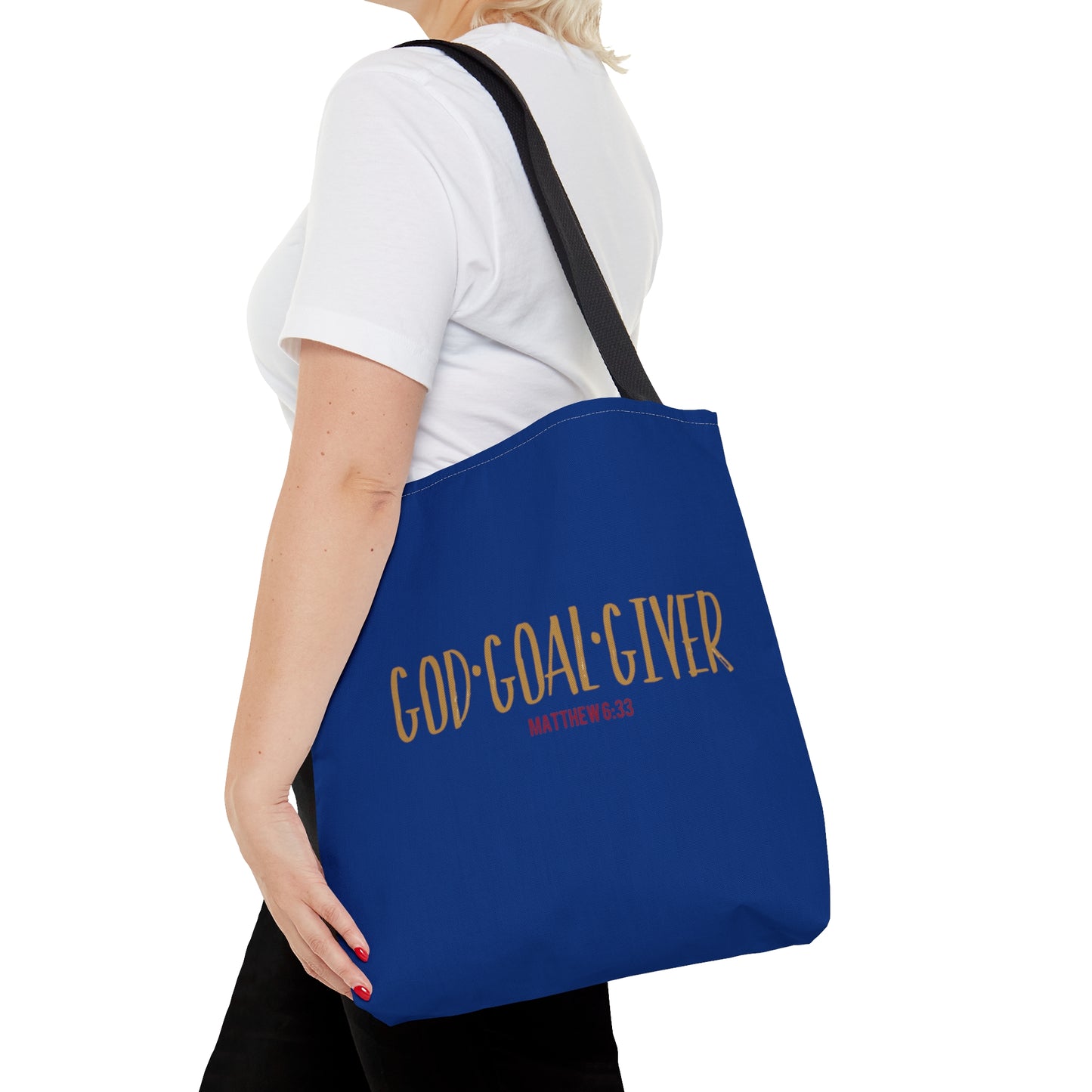 “Goal Giver” Dark Blue Tote Bag