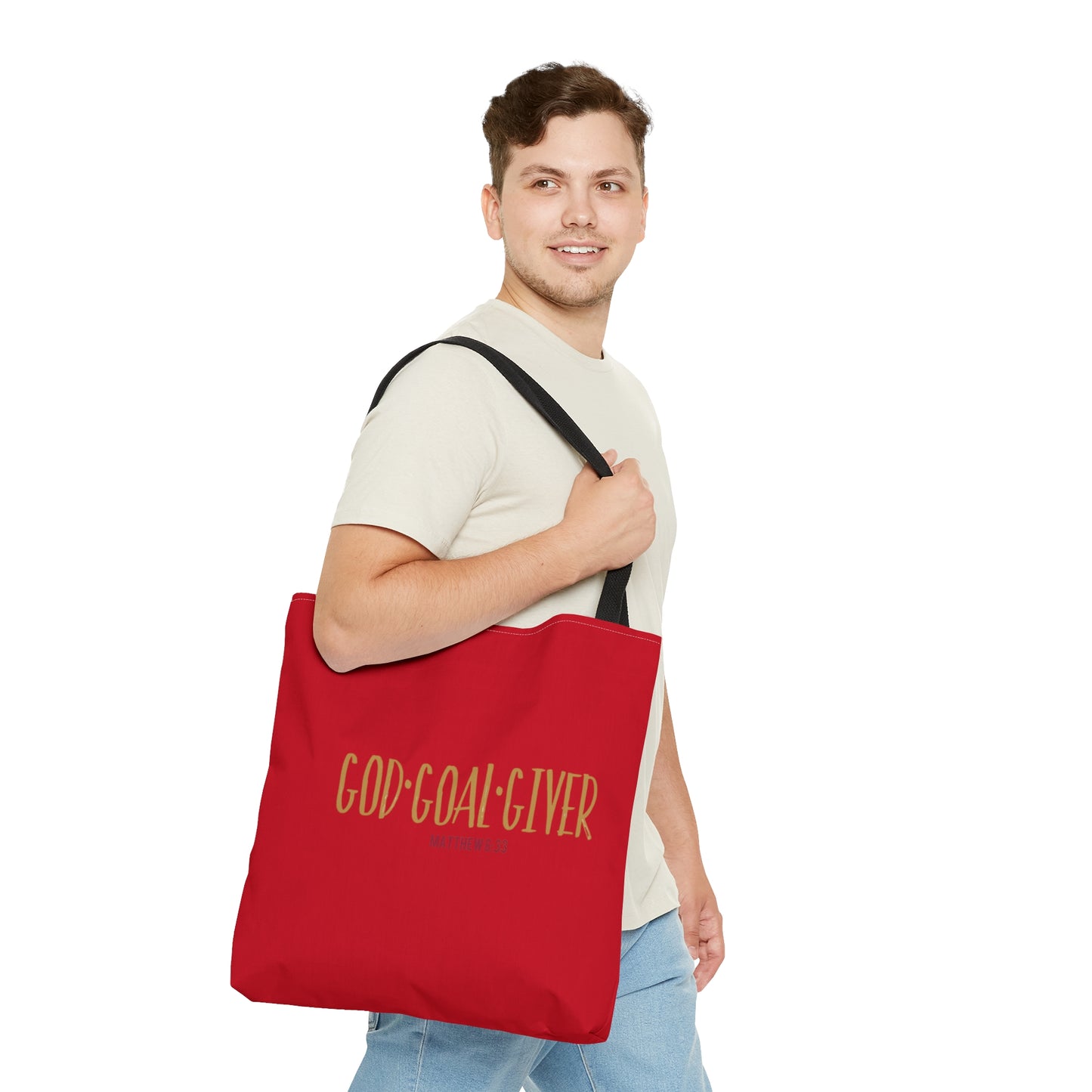 “Goal Giver” Dark Red Tote Bag