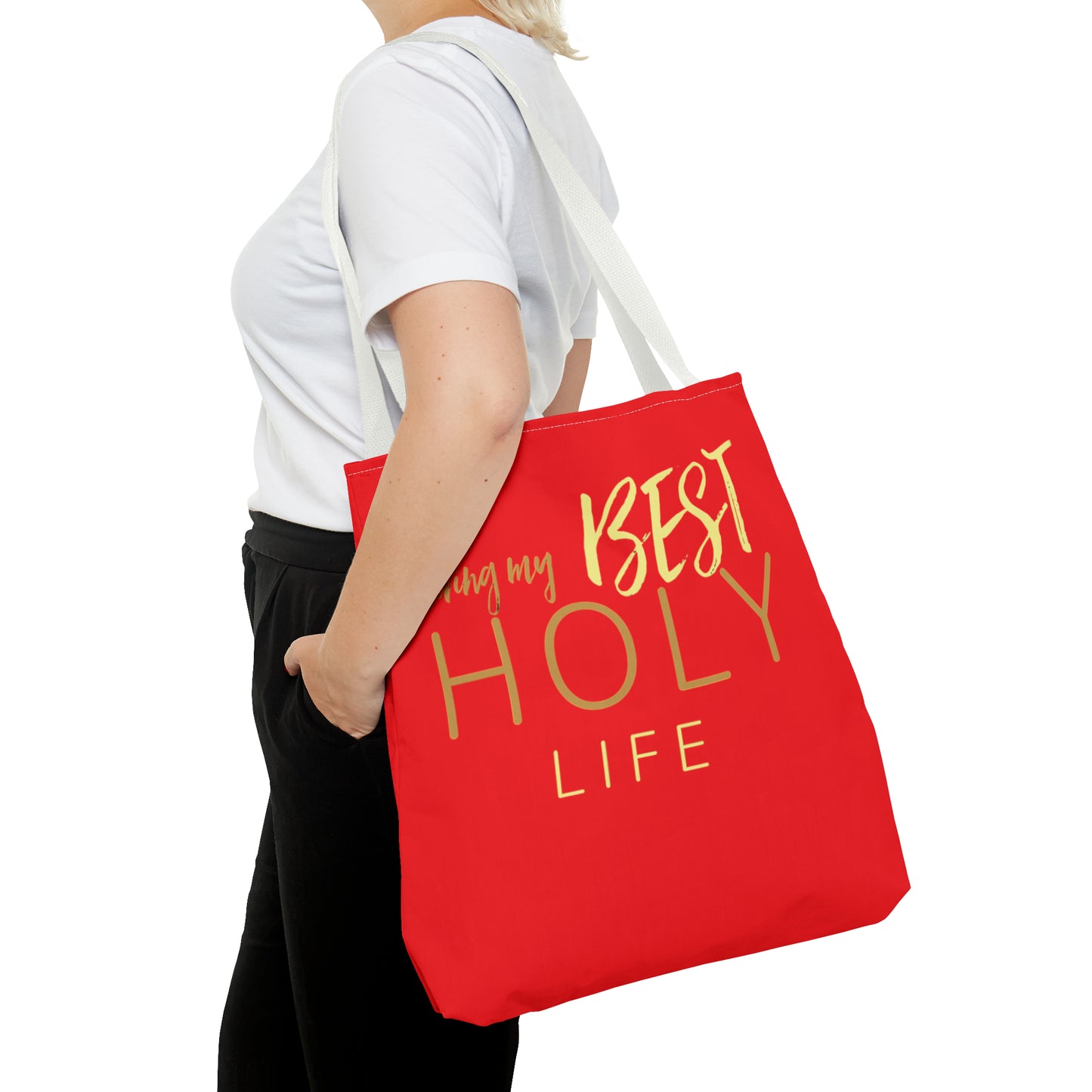 Collection A: “HOLYlife” Red Tote Bag