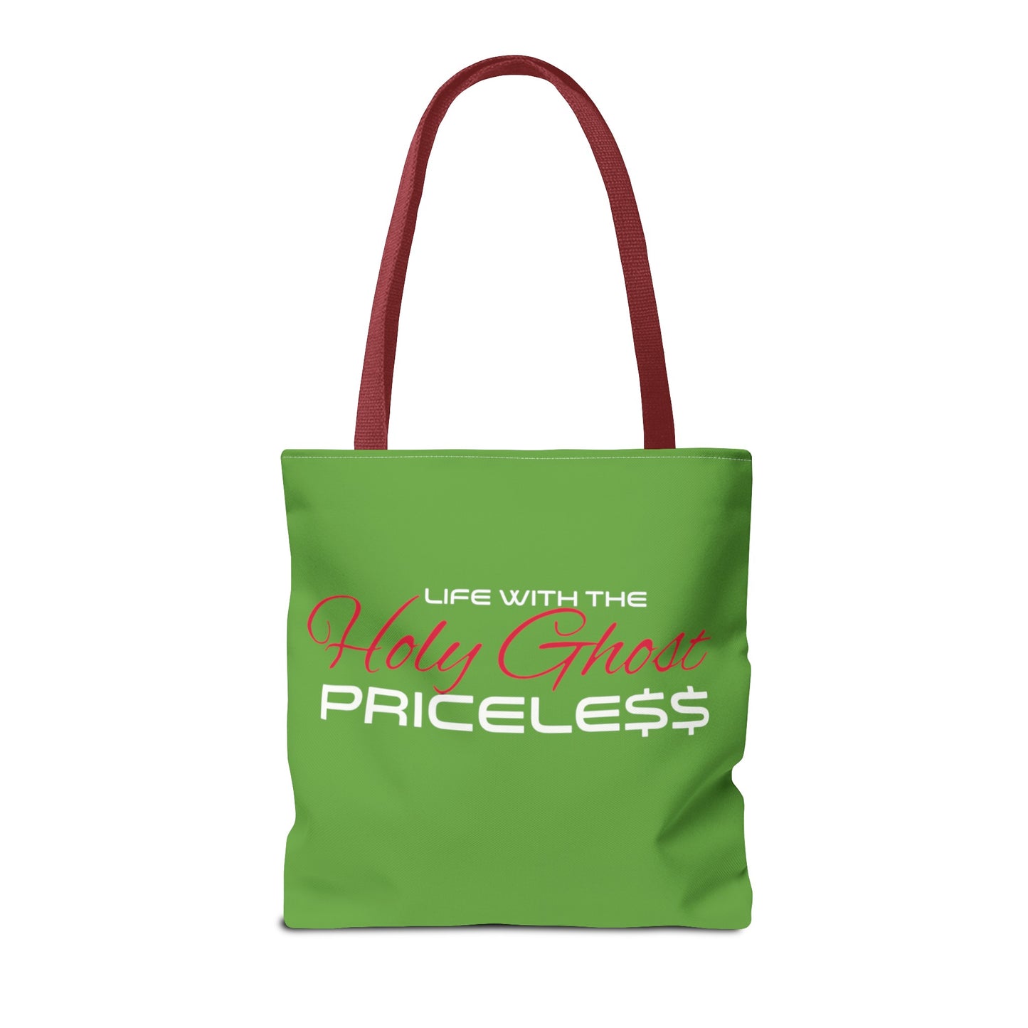 Collection A “Holy Ghost PRICELESS “ Green Tote Bag