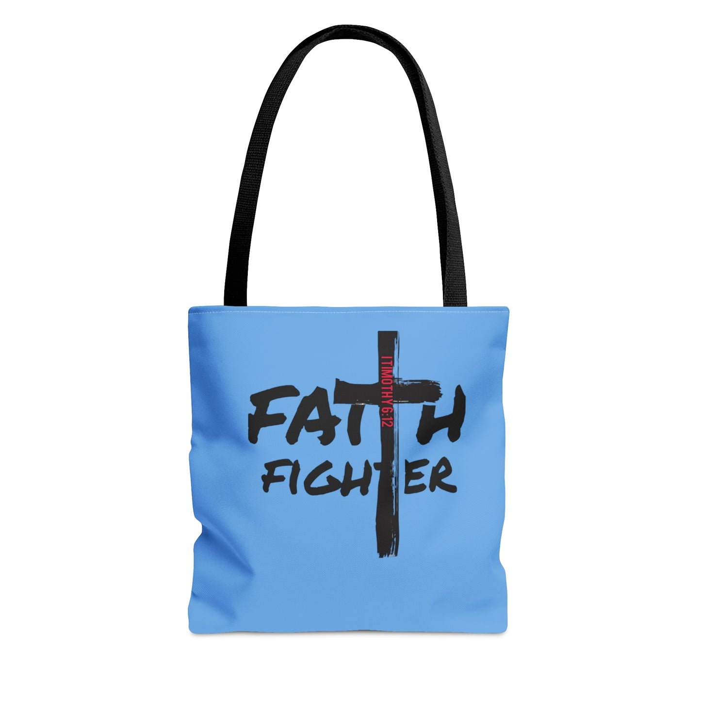 Collection A: “Faith Fighter” Light Blue Tote Bag