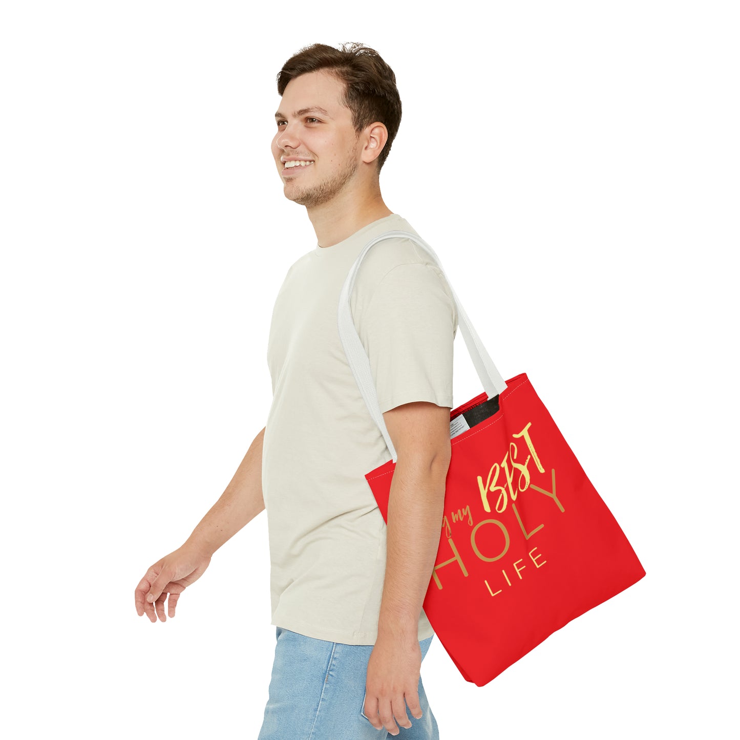 Collection A: “HOLYlife” Red Tote Bag