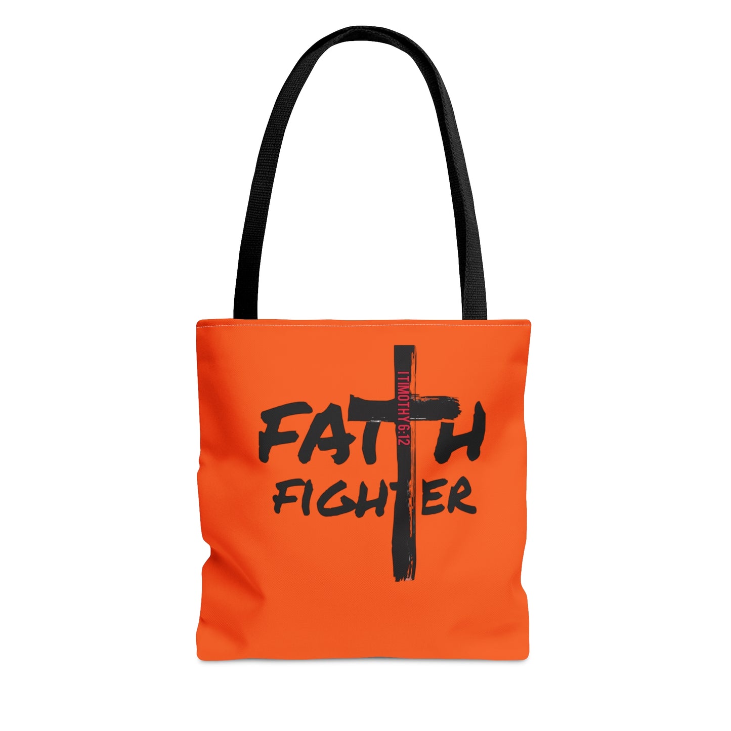 Collection A: “Faith Fighter”  Orange Tote Bag