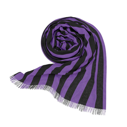 MssMia Purple w/Black Stripe Light Scarf