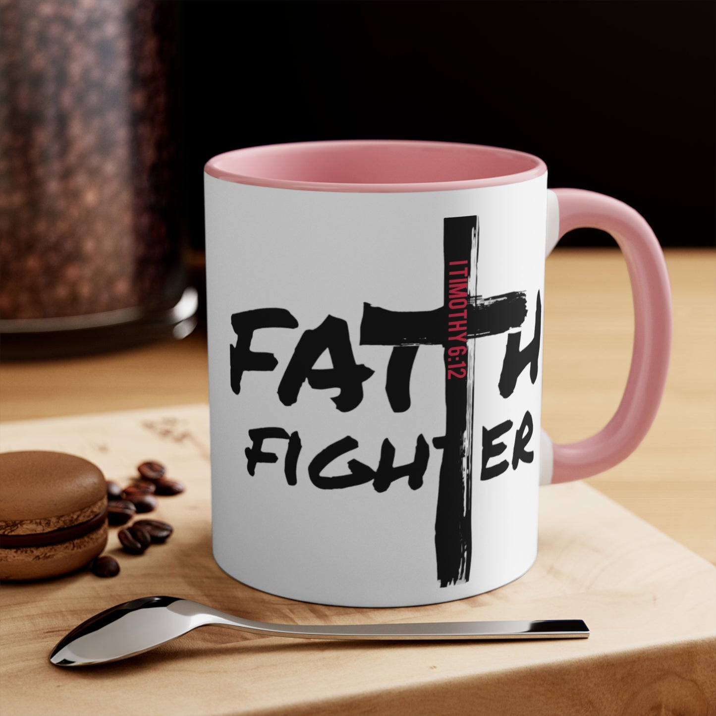 “Faith Fighter”  (various inside colors) Accent Mugs