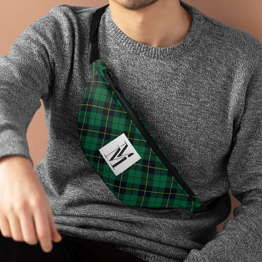 Mss Mia Dark Green Plaid Fanny Pack