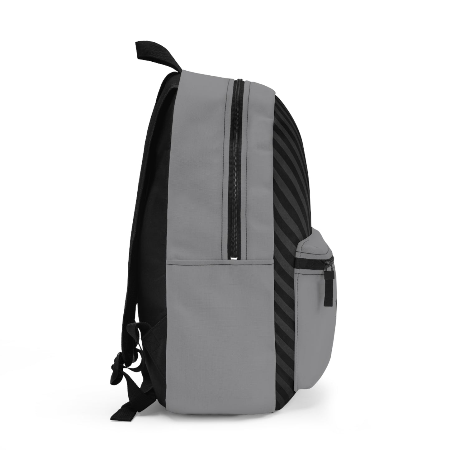 Mss Mia Grey w/Black Diagonal Stripe Backpack