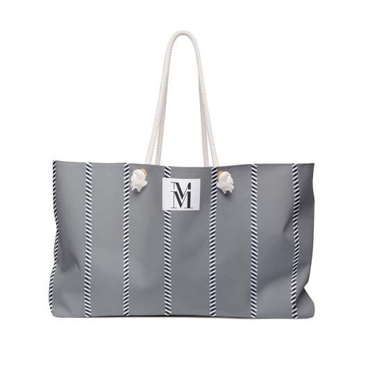 Mss Mia Grey Pinstripe Weekender