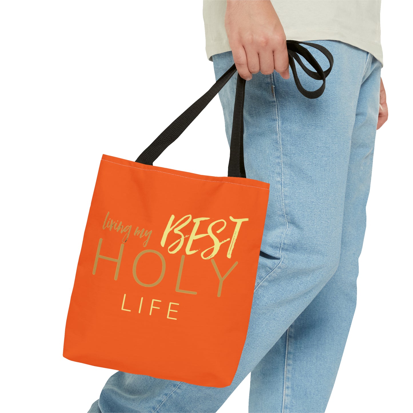 Collection A: “HOLYlife” Orange Tote Bag