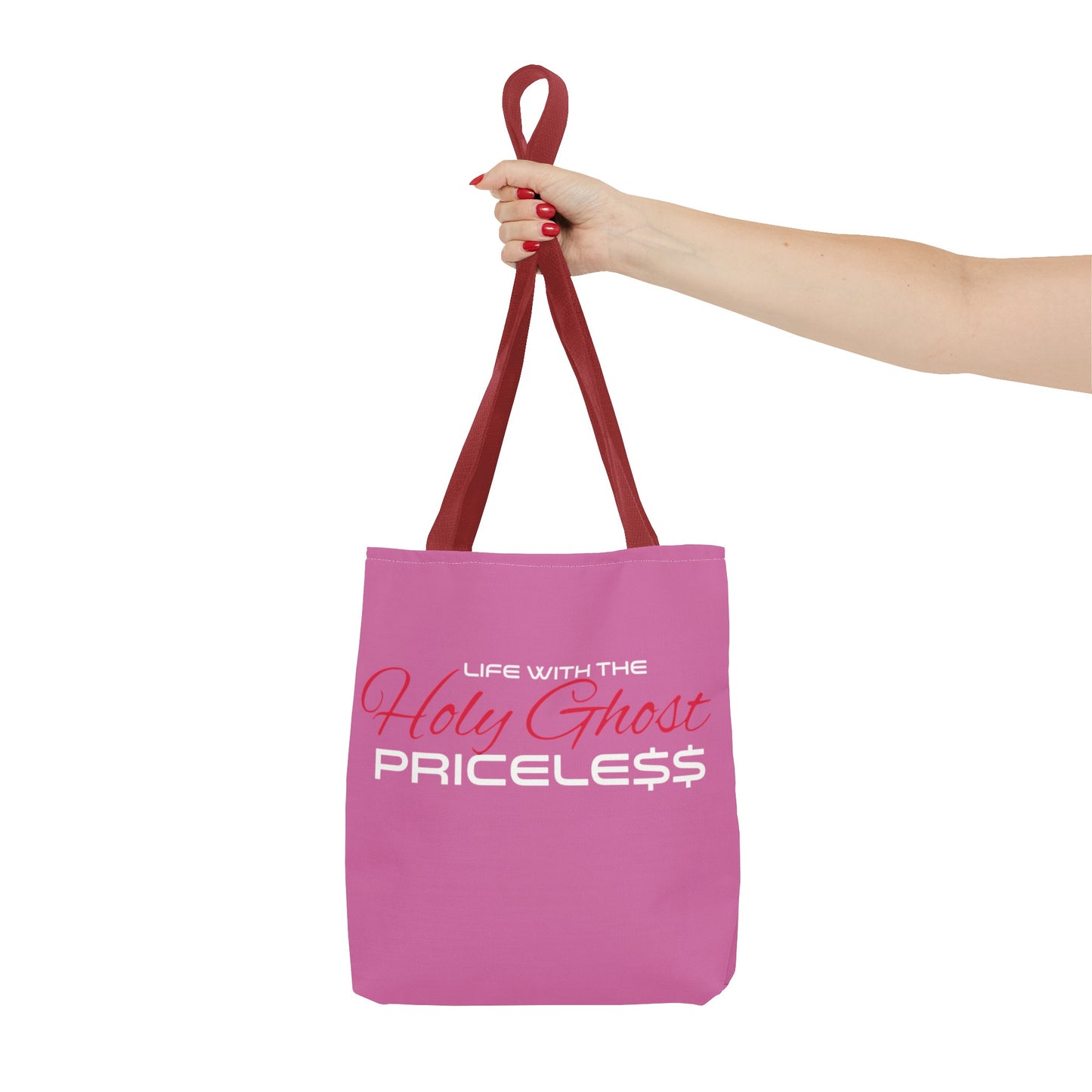 Collection A “Holy Ghost PRICELESS” Pink Tote Bag