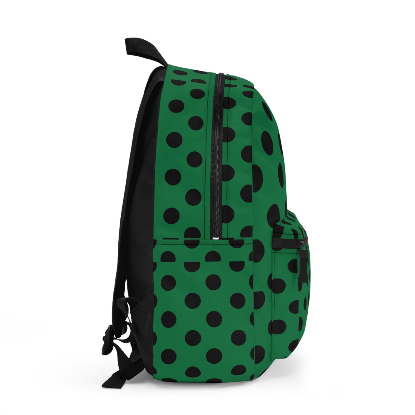 Mss Mia Dark Green W/Black Polka Backpack