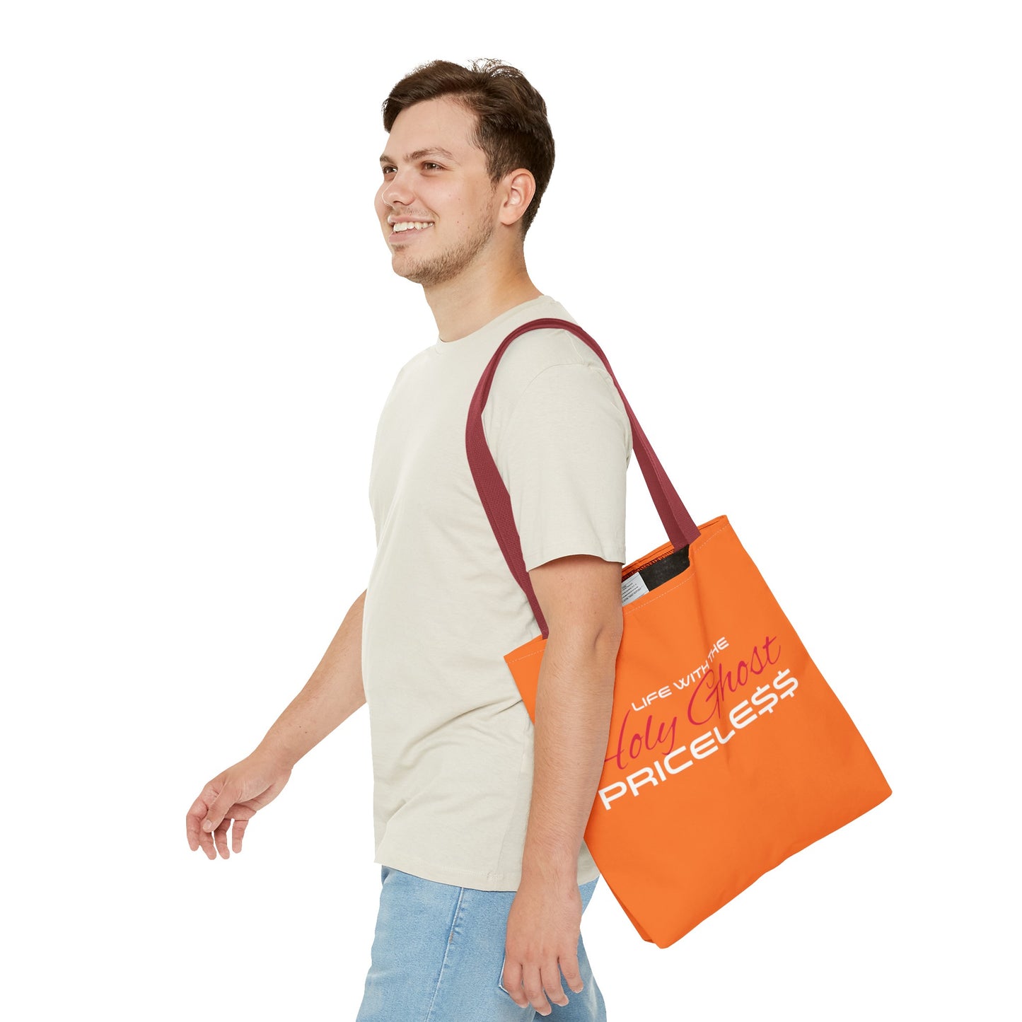 Collection A “Holy Ghost PRICELESS” Orange Tote Bag