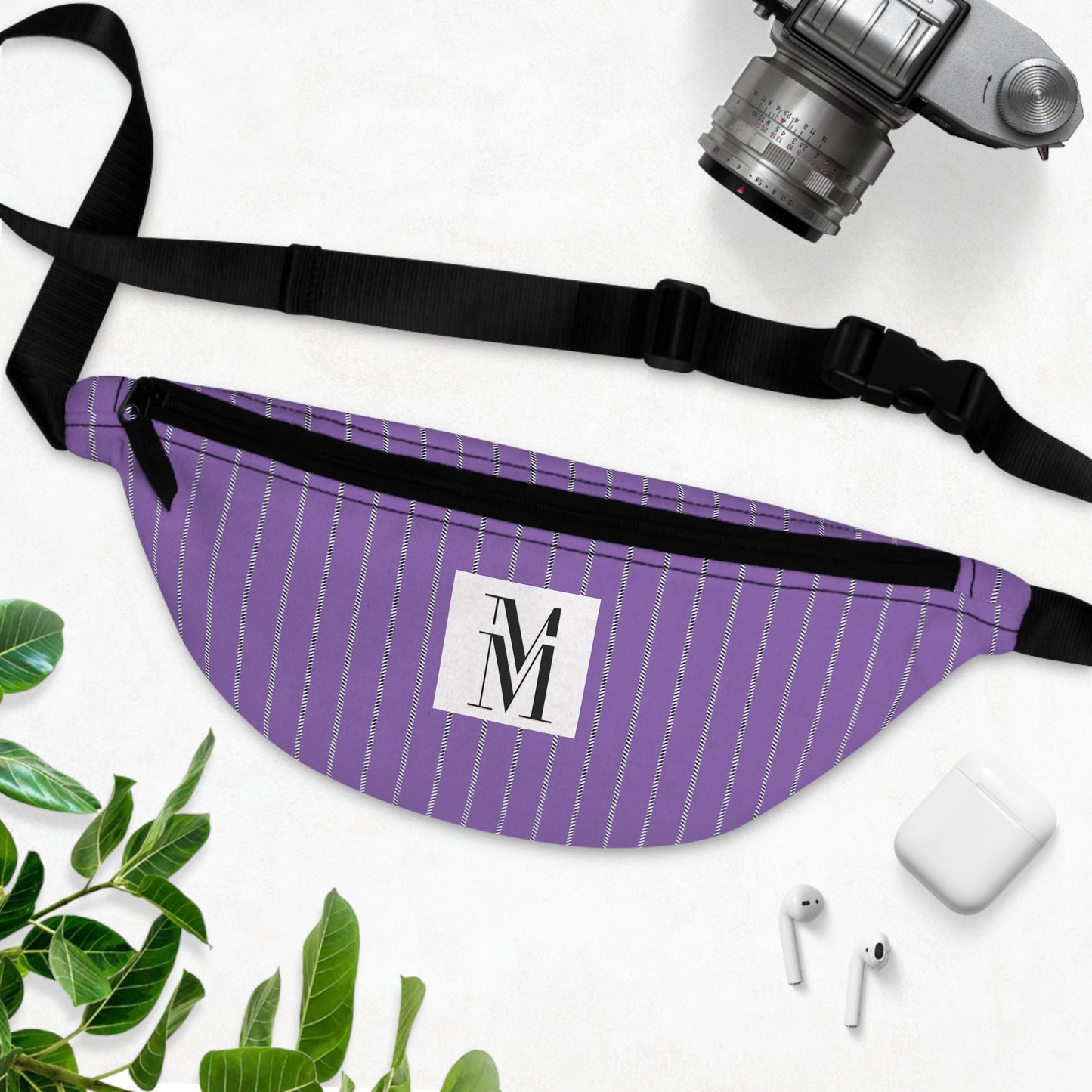 Mss Mia Purple w/ Pinstripe Fanny Pack