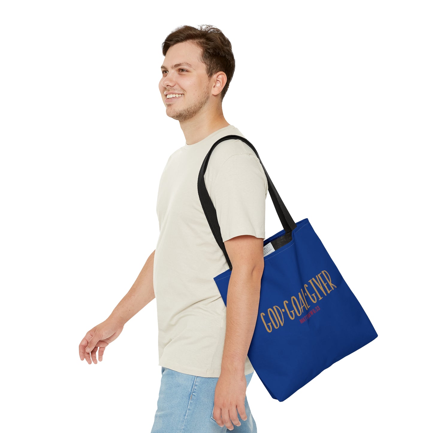 “Goal Giver” Dark Blue Tote Bag