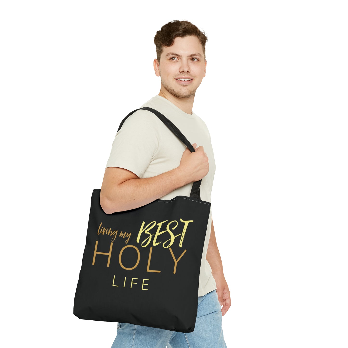 Collection A: “HOLYlife” Black Tote Bag