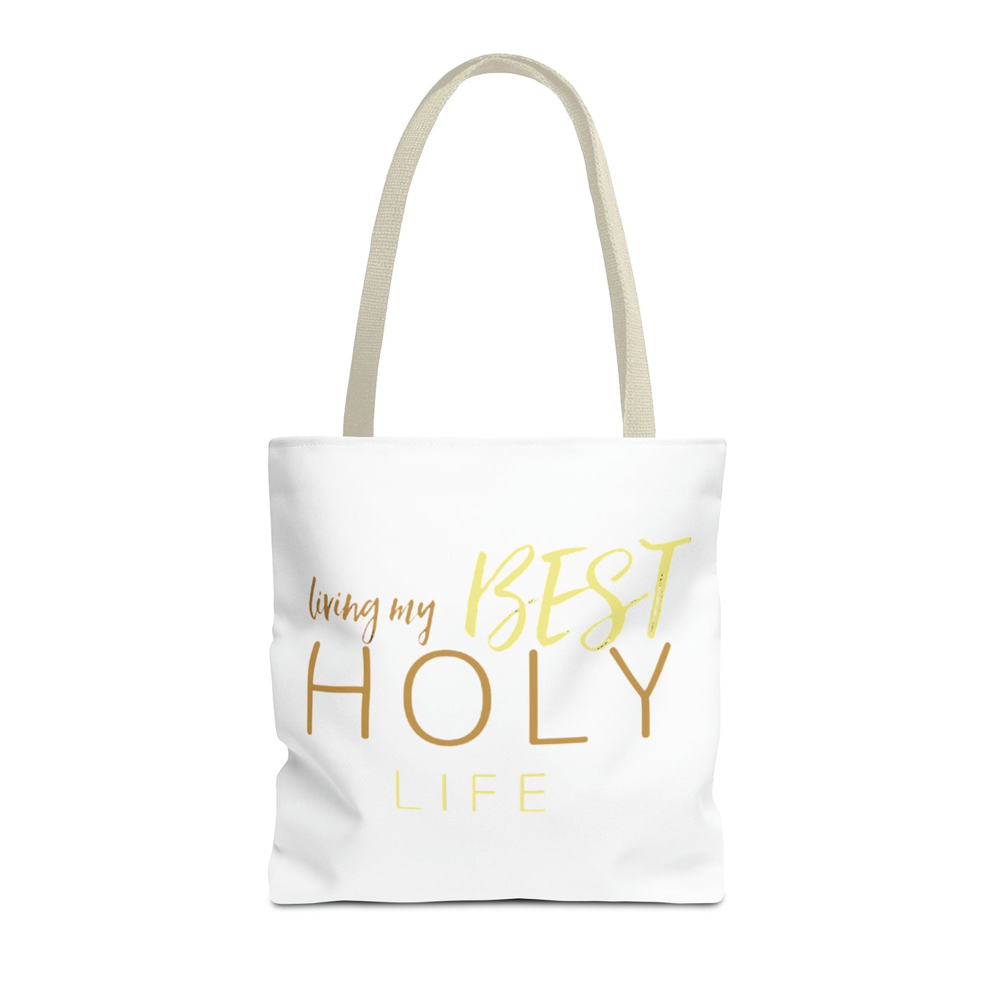 Collection A: “HOLYlife” White Tote Bag