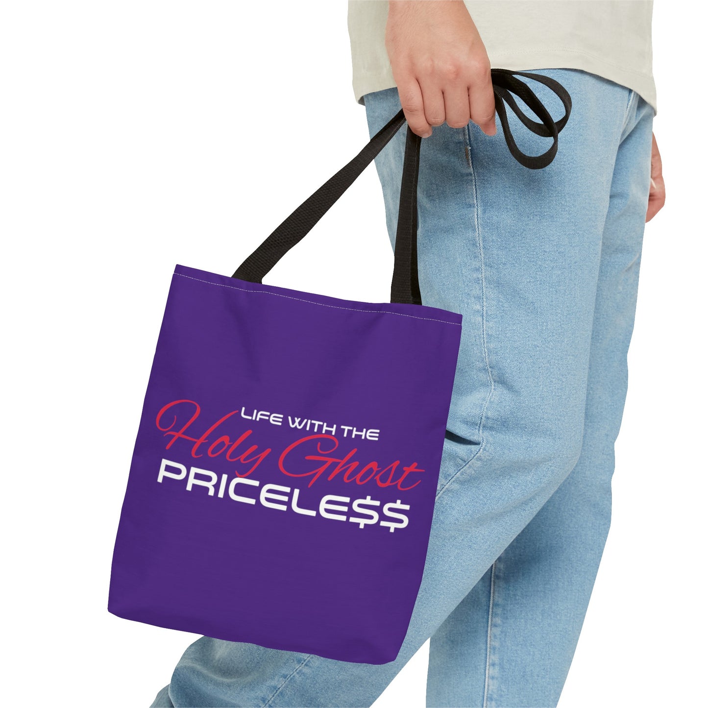 Collection A “Holy Ghost PRICELESS” Purple Tote Bag