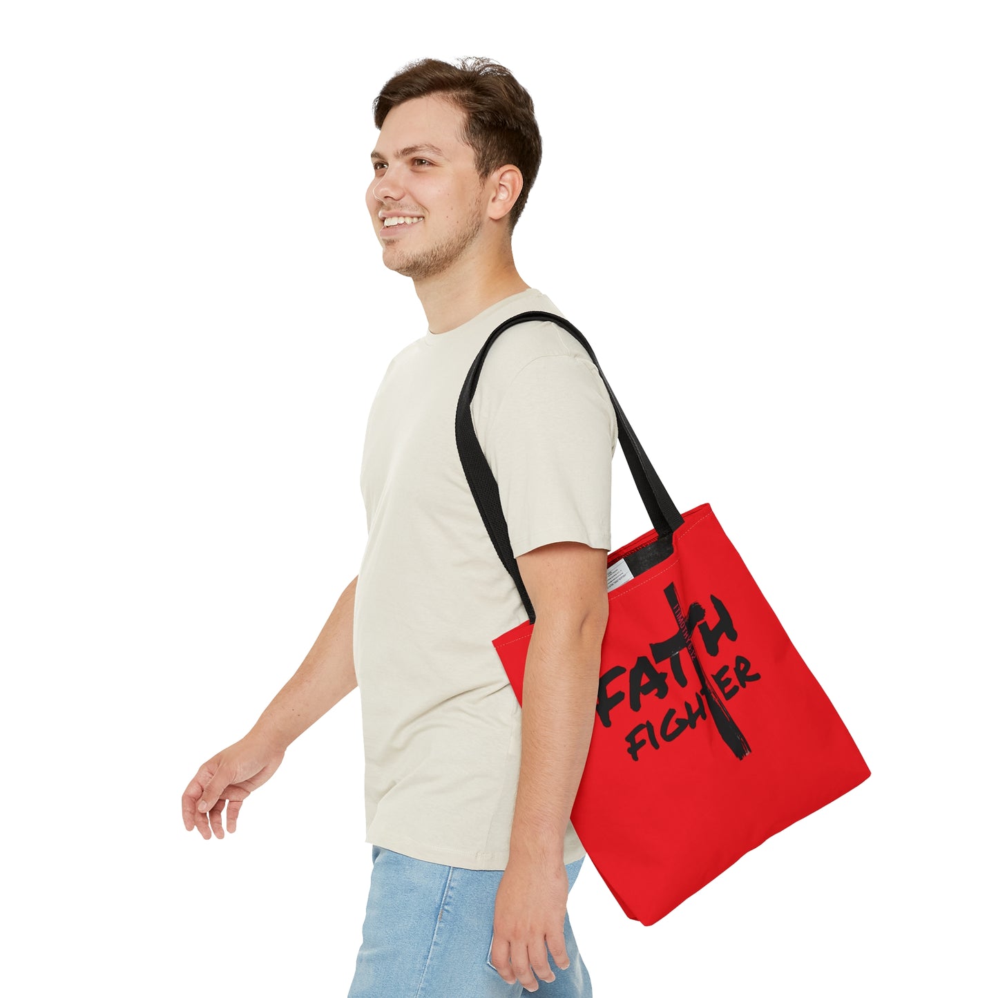 Collection A: “Faith Fighter” Red Tote Bag