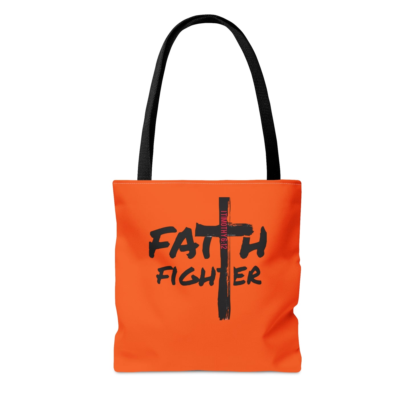 Collection A: “Faith Fighter”  Orange Tote Bag