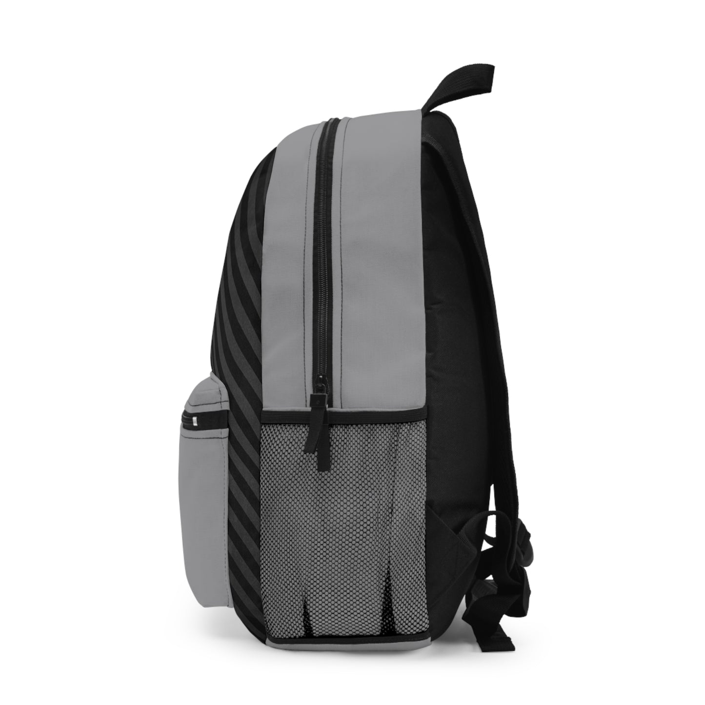 Mss Mia Grey w/Black Diagonal Stripe Backpack