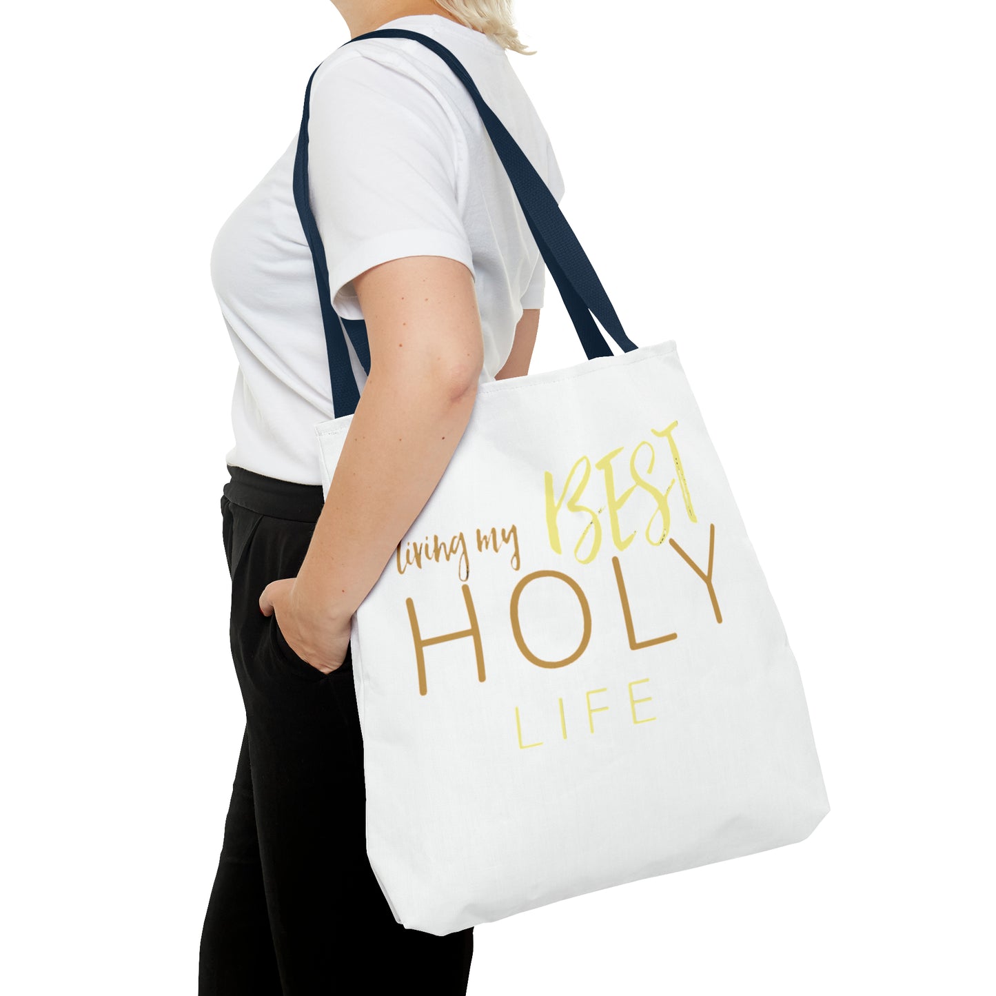 Collection A: “HOLYlife” White Tote Bag