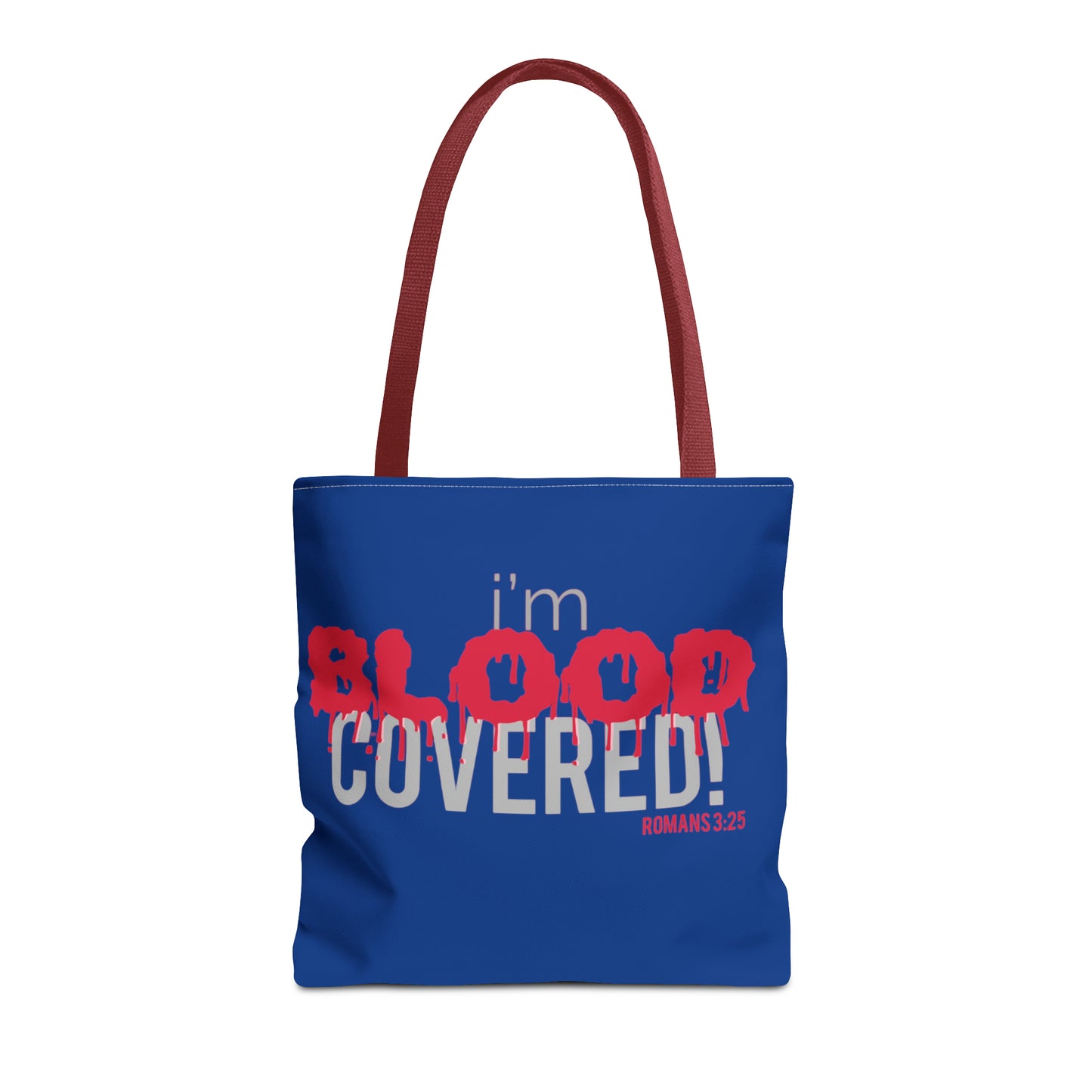 Collection B: “BLOOD Covered” Blue Tote Bag