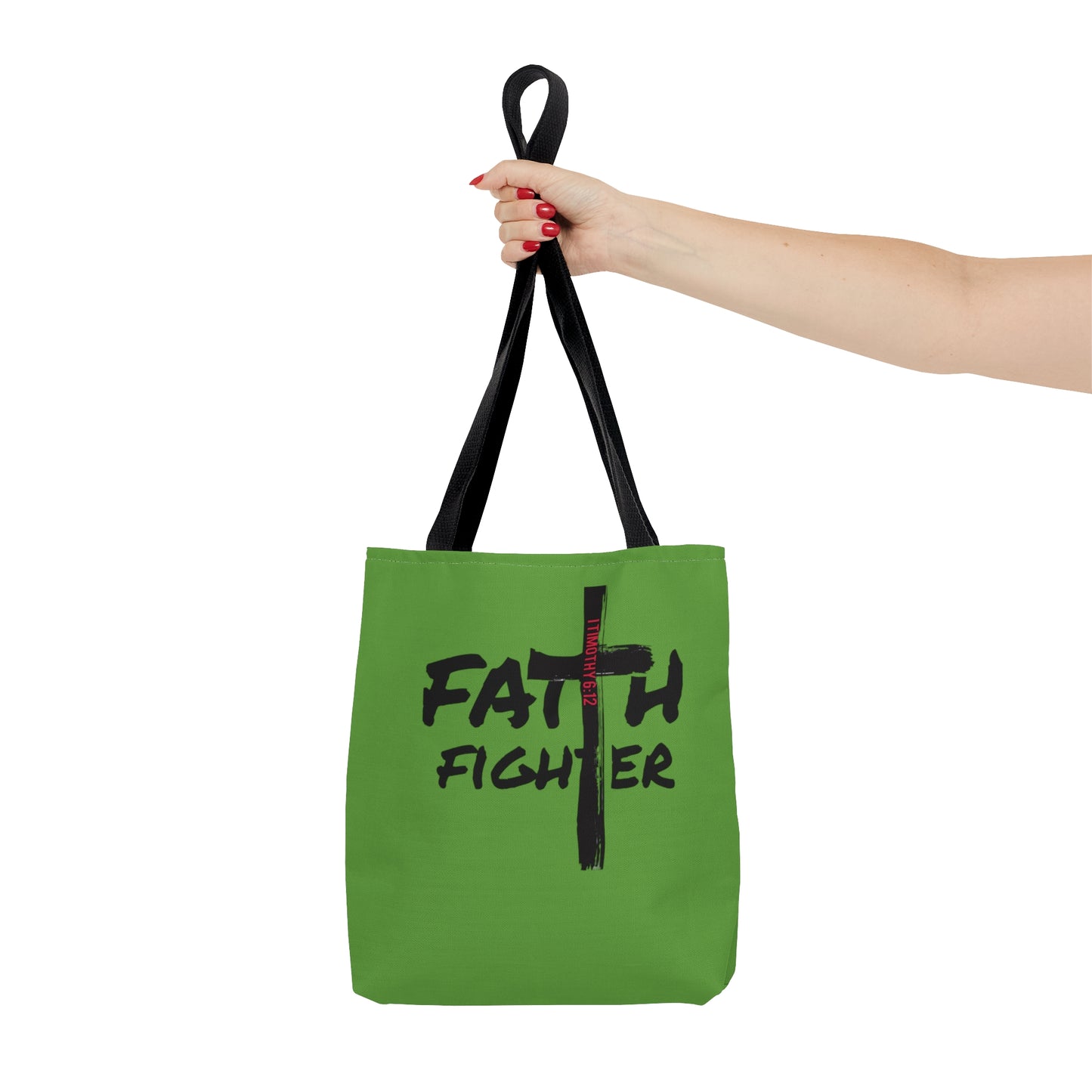 Collection A: “Faith Fighter” Light Green Tote Bag