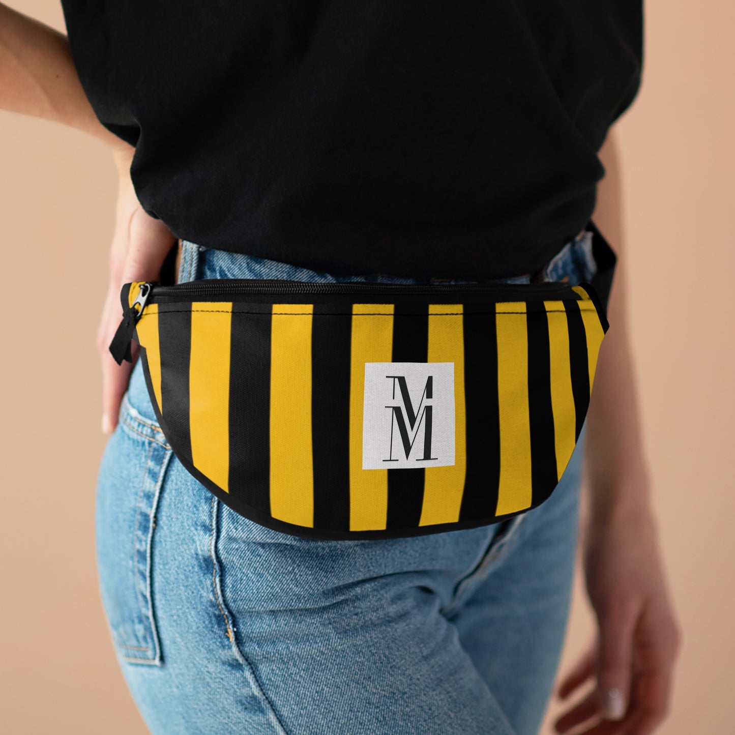 Mss Mia Yellow w/Black Rugby Stripe Fanny Pack