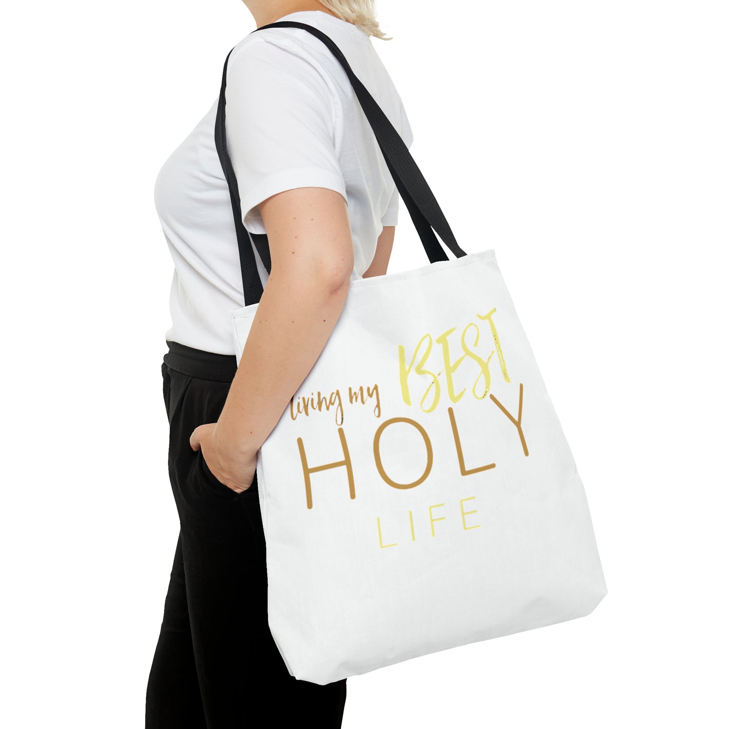 Collection A: “HOLYlife” White Tote Bag