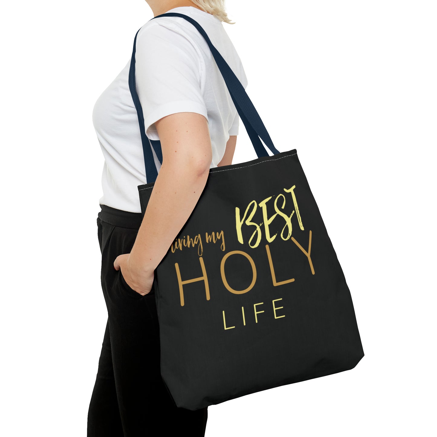 Collection A: “HOLYlife” Black Tote Bag