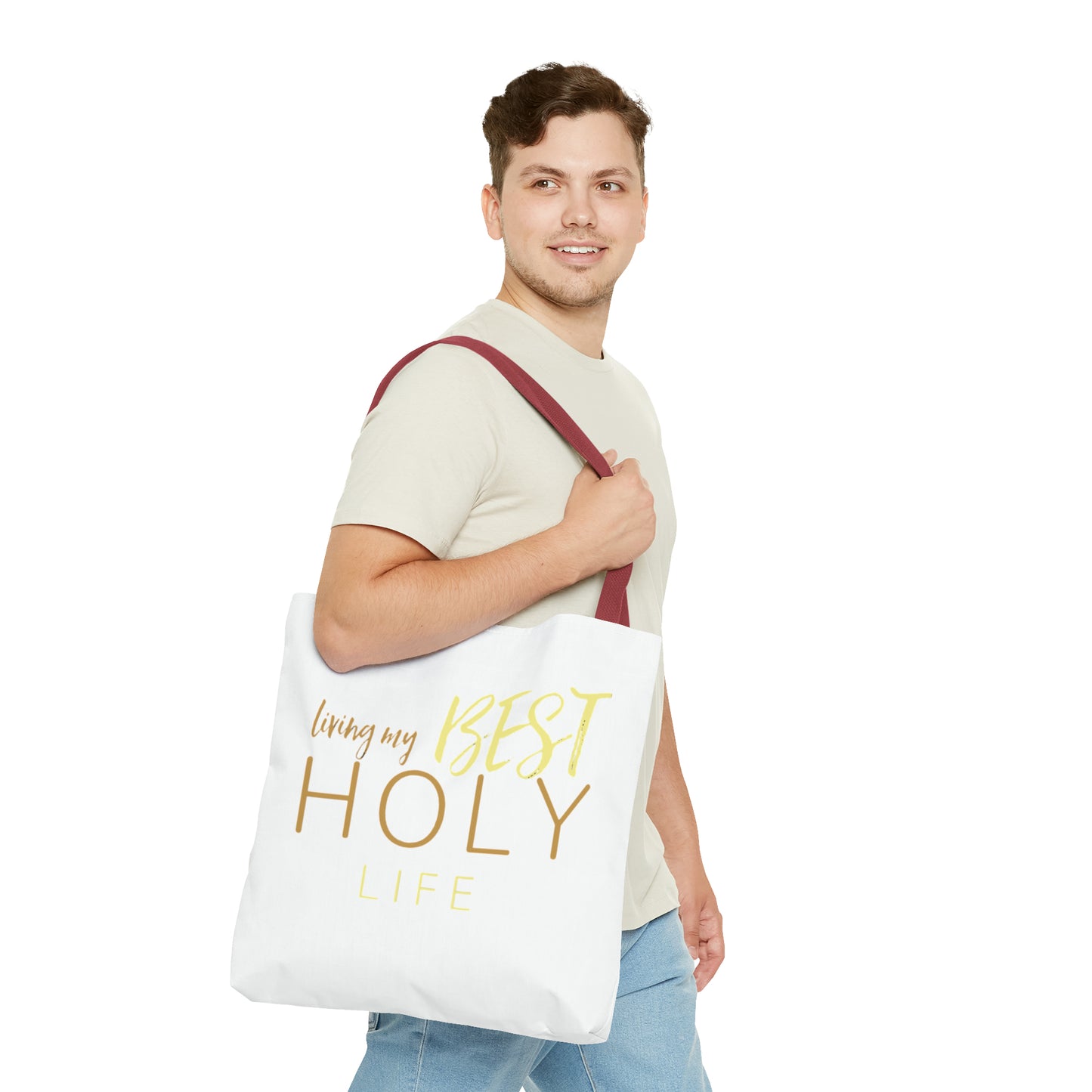 Collection A: “HOLYlife” White Tote Bag