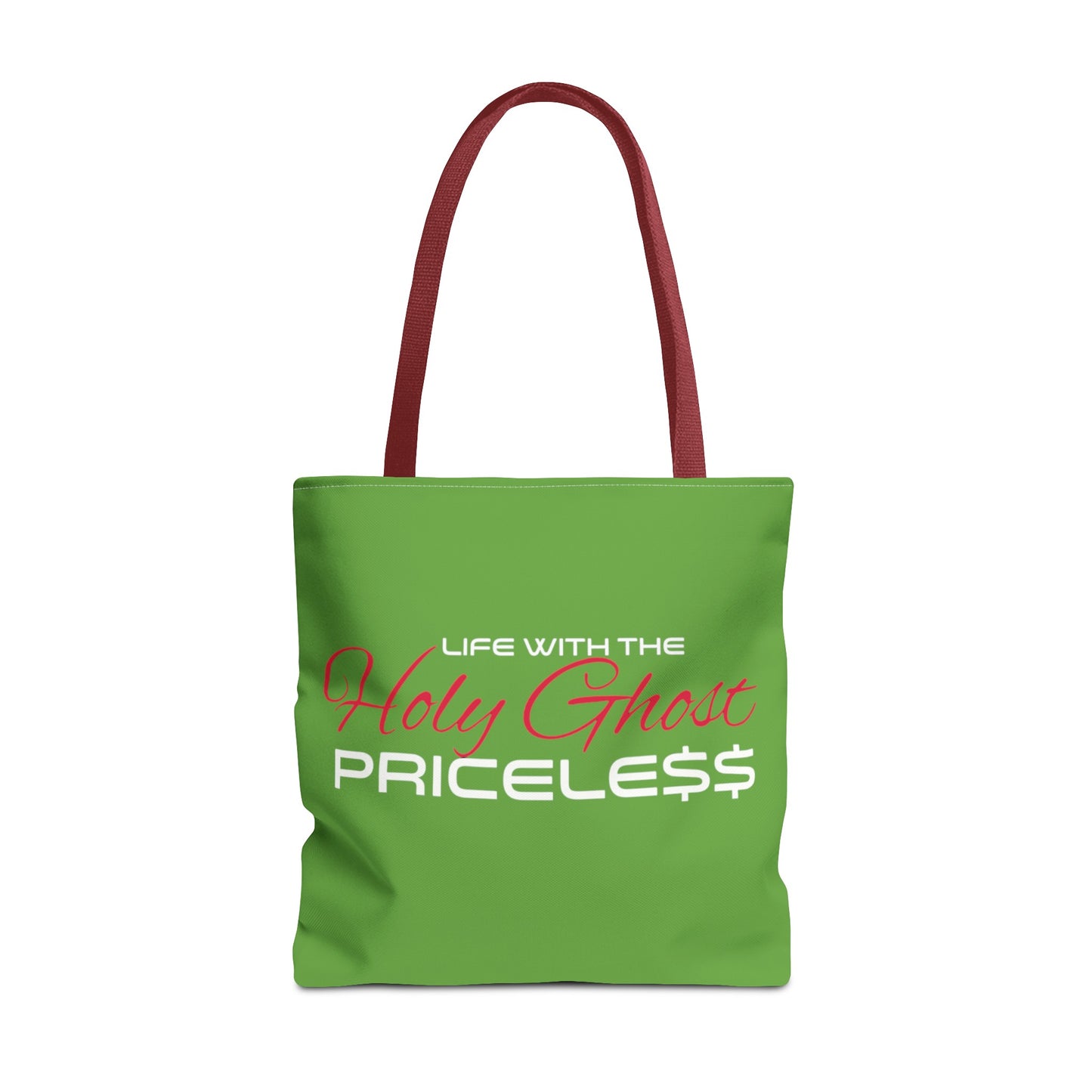 Collection A “Holy Ghost PRICELESS “ Green Tote Bag