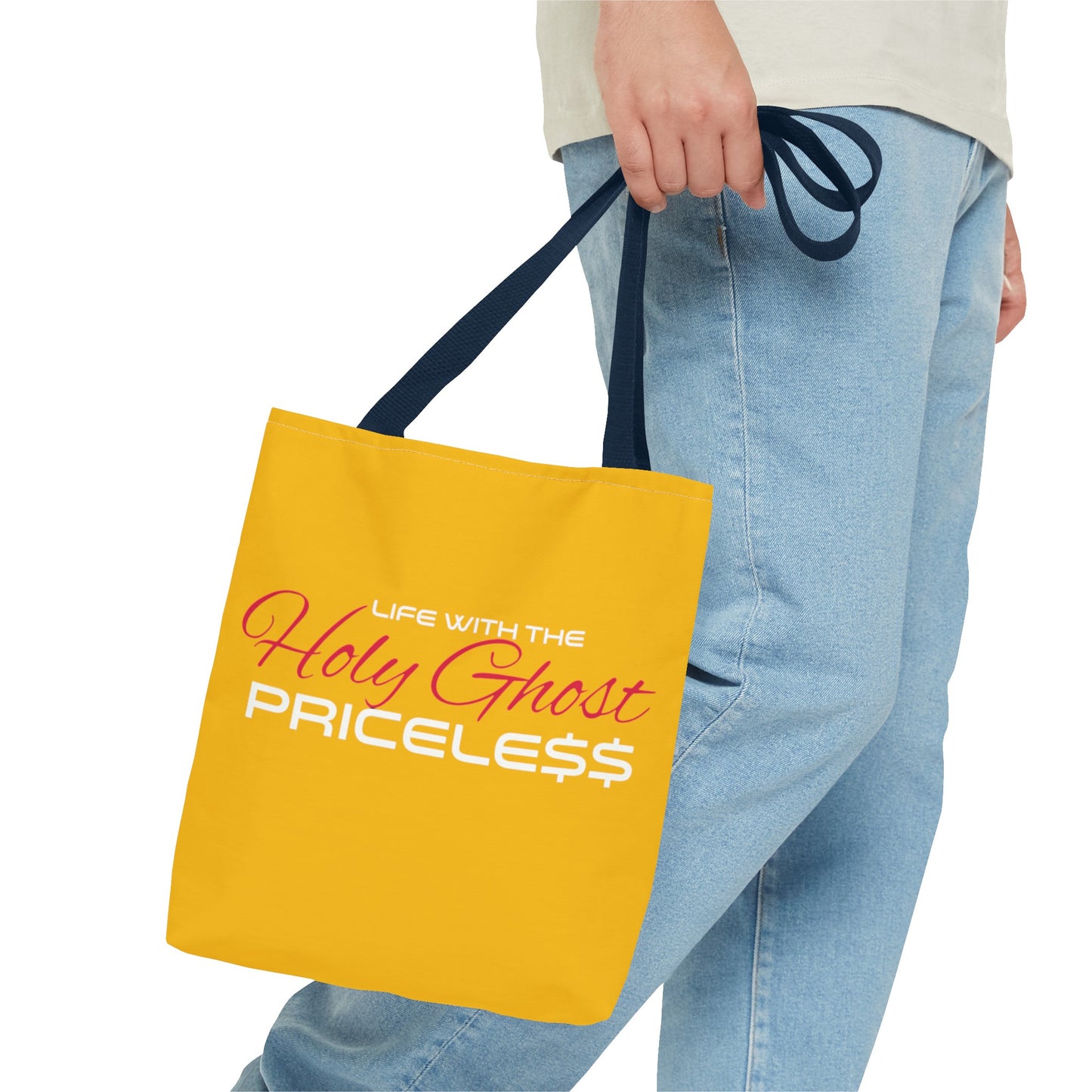 Collection A “Holy Ghost PRICELESS “ Yellow Tote Bag