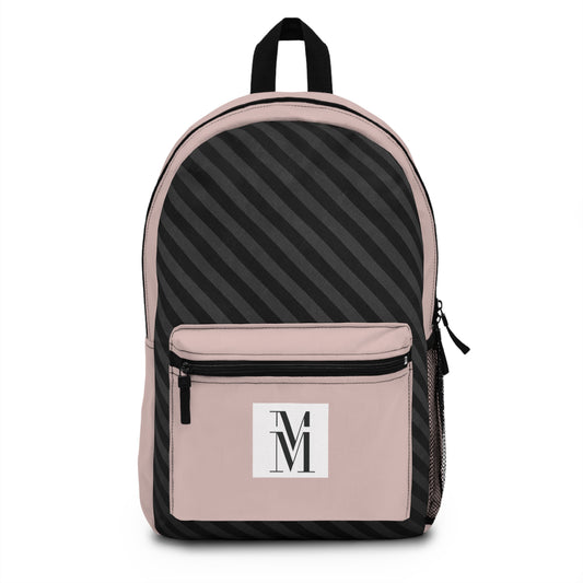 Mss Mia Pink w/Black Diagonal Stripe Backpack