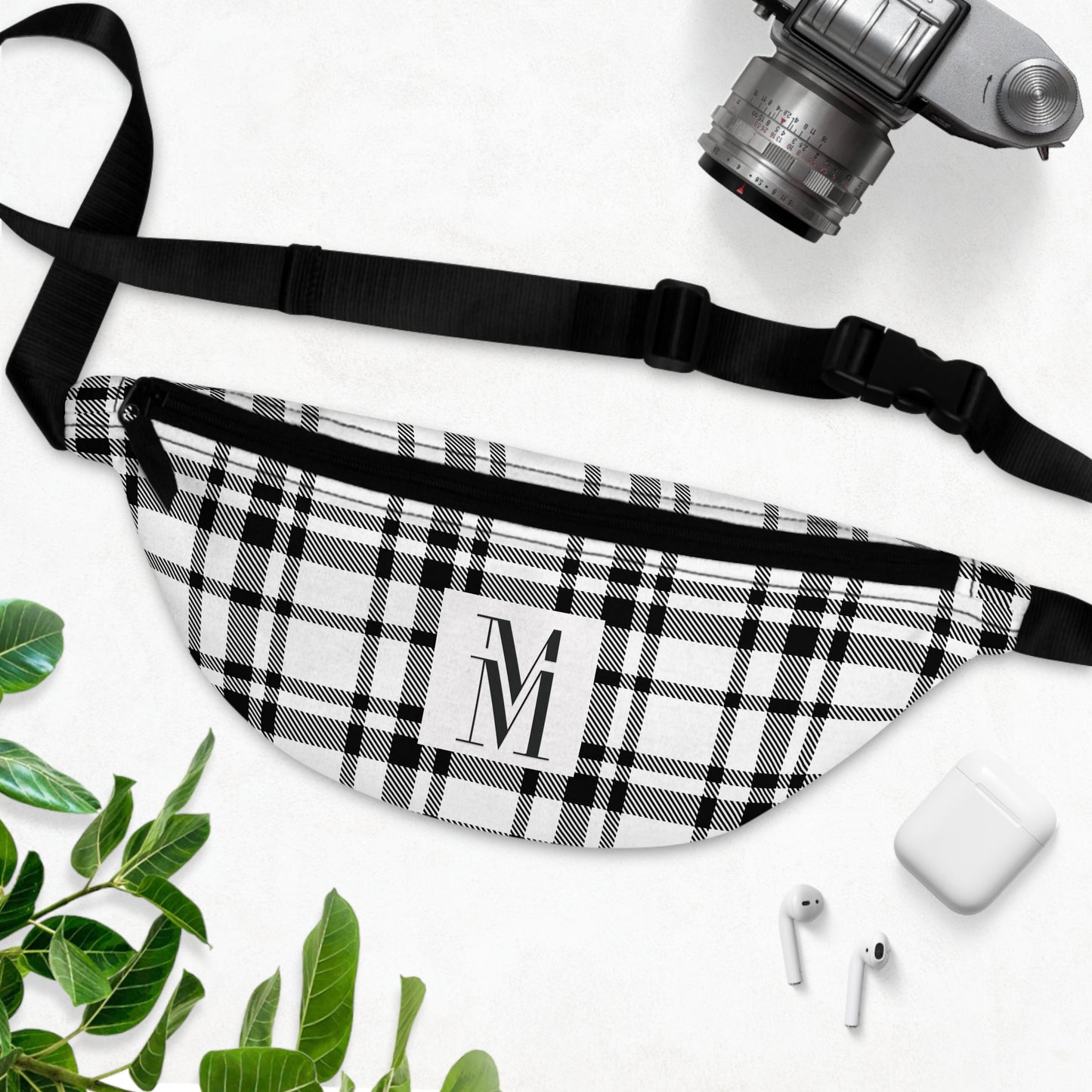 Mss Mia White Plaid Fanny Pack